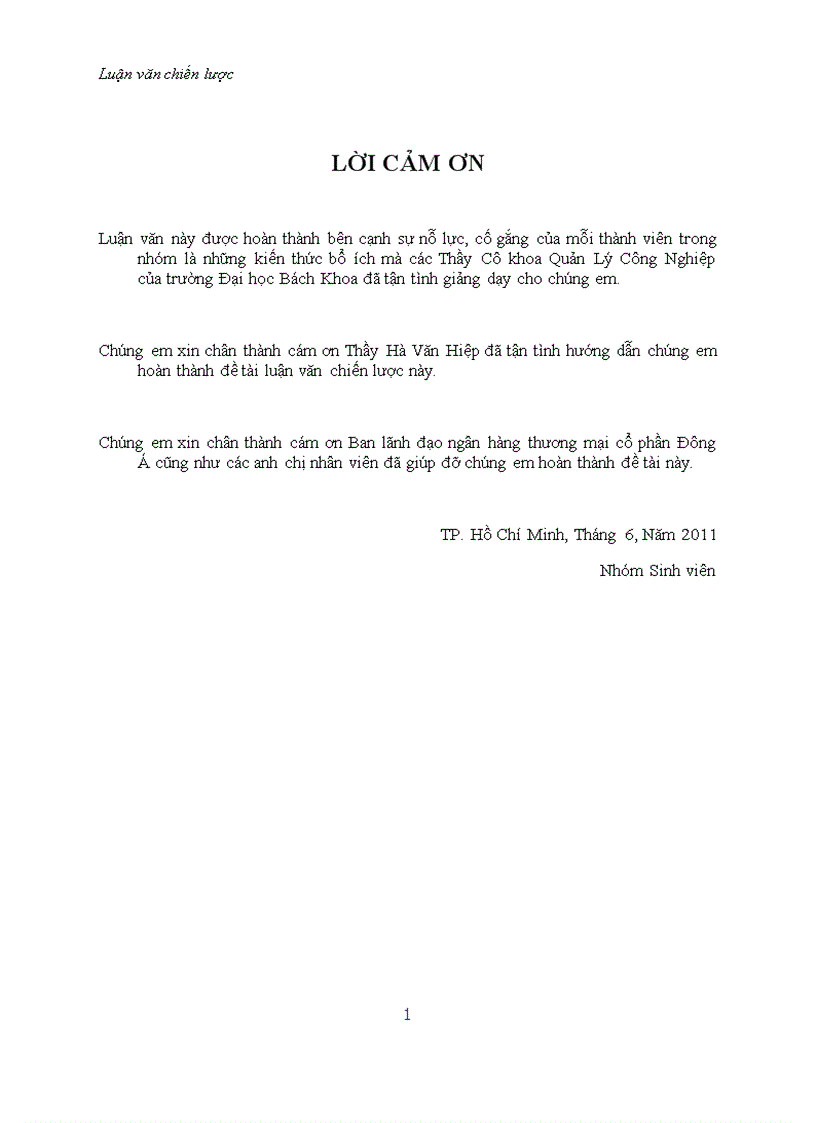 image for page Xây dựng chiến lược cho Ngân hàng Thương mại Cổ phần Đông Á