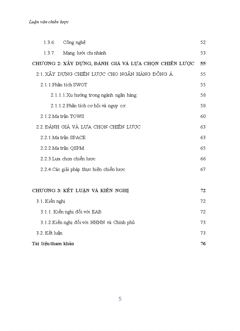 image for page Xây dựng chiến lược cho Ngân hàng Thương mại Cổ phần Đông Á
