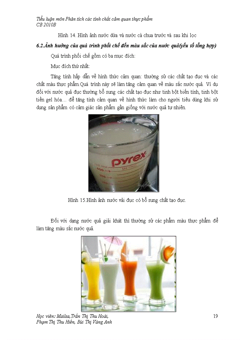 image for page Phân tích các tính chất cảm quan thực phẩm Màu sắc của nước quả các yếu tố ảnh hưởng