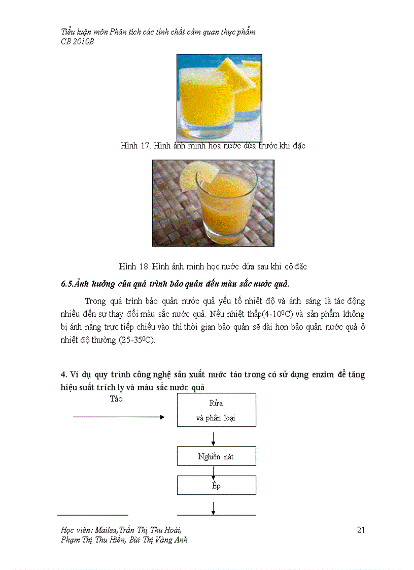 image for page Phân tích các tính chất cảm quan thực phẩm Màu sắc của nước quả các yếu tố ảnh hưởng