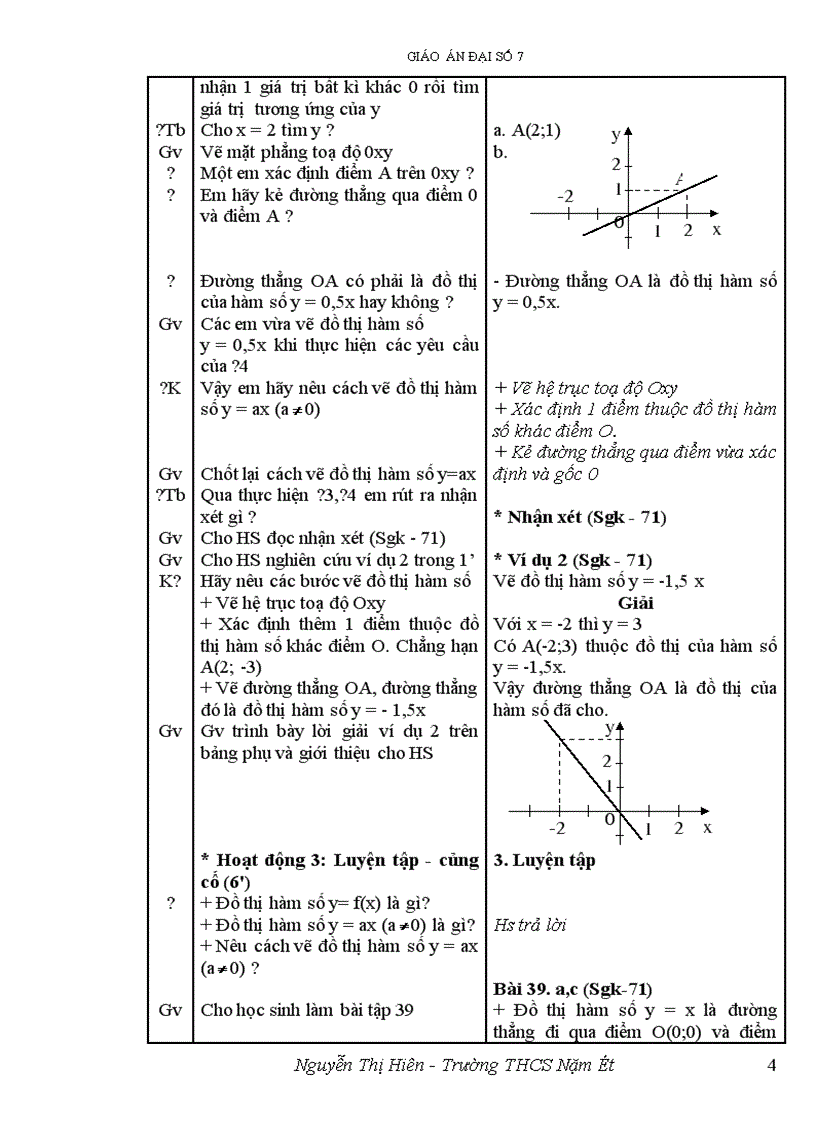 image for page Giáo án đại số 7 phần hàm số