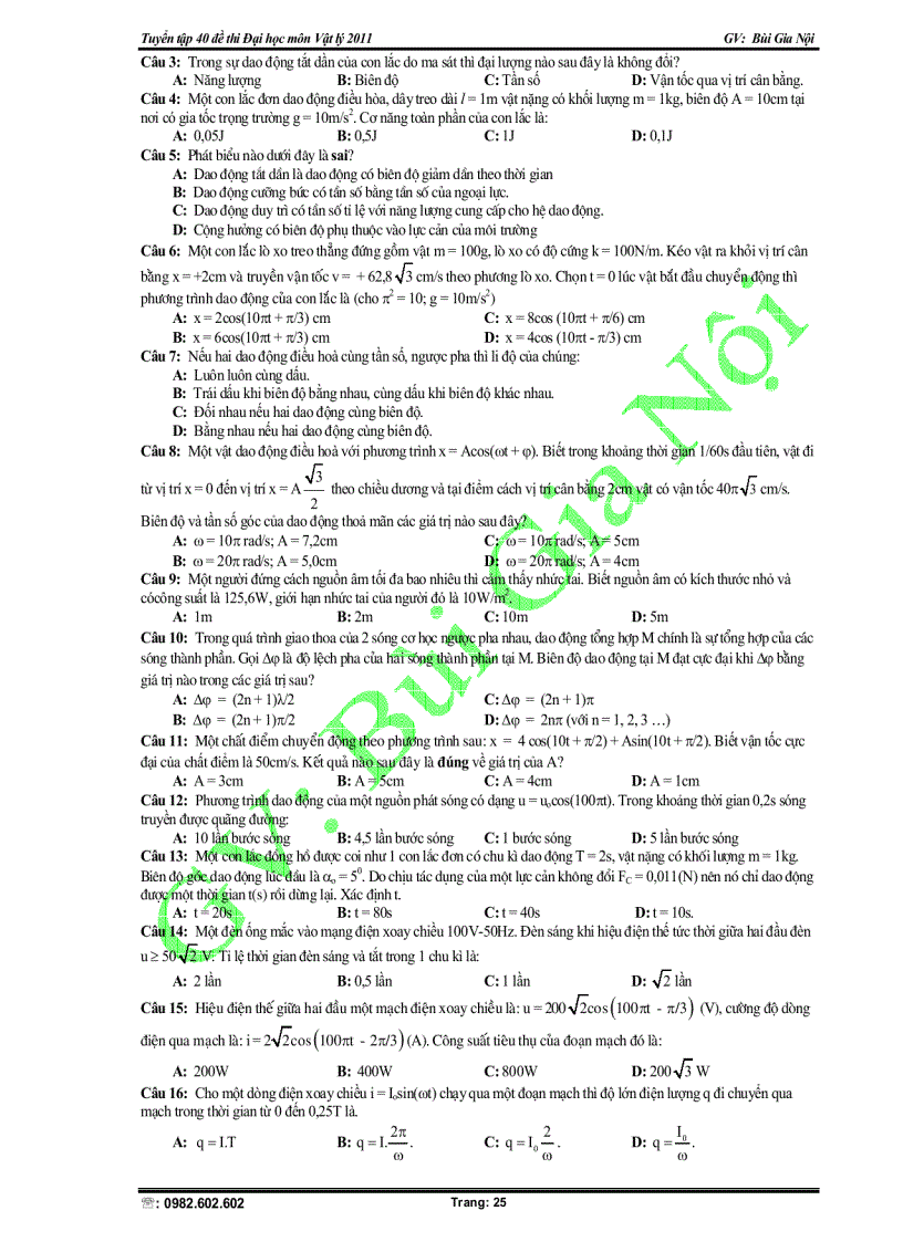 image for page Tuyển tập 40 đề thi Đại học lý