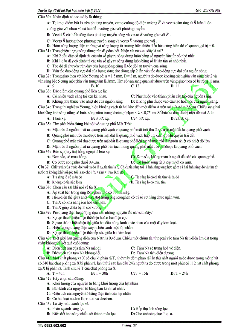 image for page Tuyển tập 40 đề thi Đại học lý