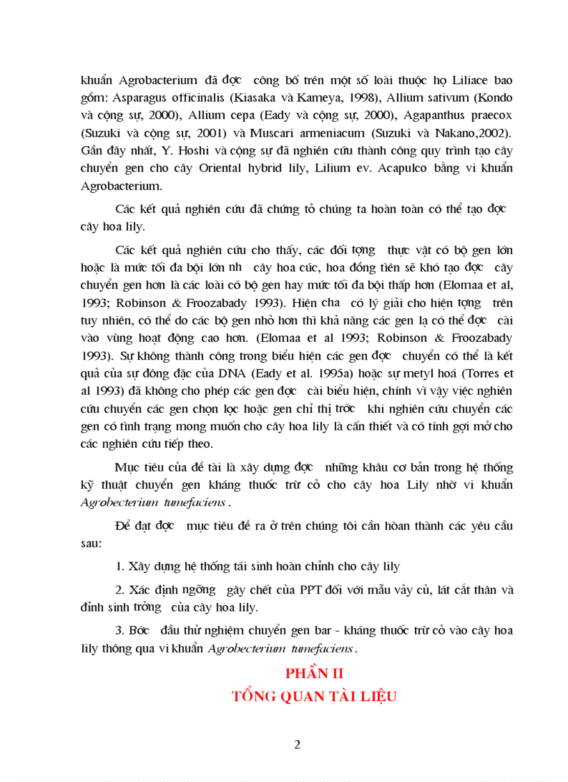 image for page Nghiên cứu chuyển gen bar kháng thuốc trừ cỏ vào cây hoa lily thông qua vi khuẩn Agrobecterium tumefaciens