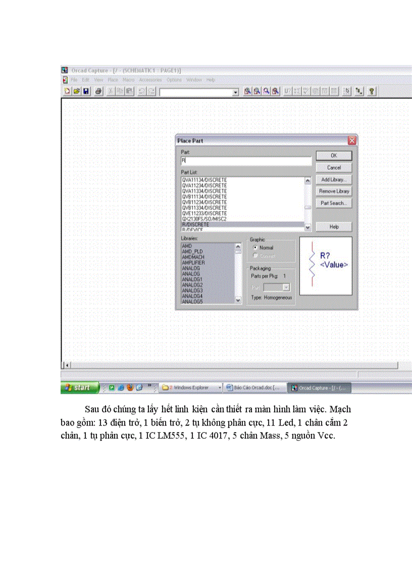 image for page Thiết kế sơ đồ nguyên lý và mach in cho Mạch điều khiển đèn chạy dùng 4017 bằng phần mềm Orcad 9 2
