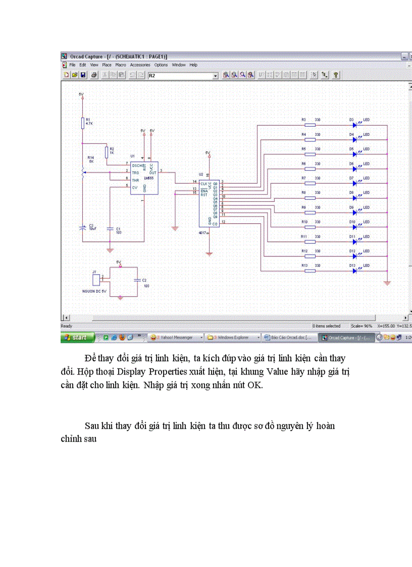 image for page Thiết kế sơ đồ nguyên lý và mach in cho Mạch điều khiển đèn chạy dùng 4017 bằng phần mềm Orcad 9 2