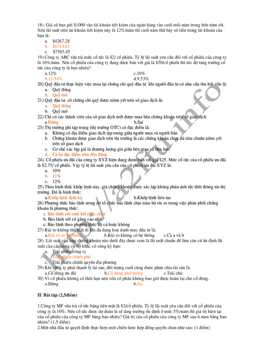 image for page Tài liệu trắc nghiệm thị trường chứng khoán