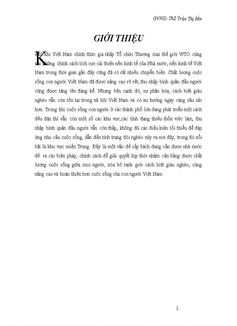 image for page Đề ra các biện pháp chính sách để giải quyết tình trạng đói nghèo trong đó nổi bật là khu vực miền Trung