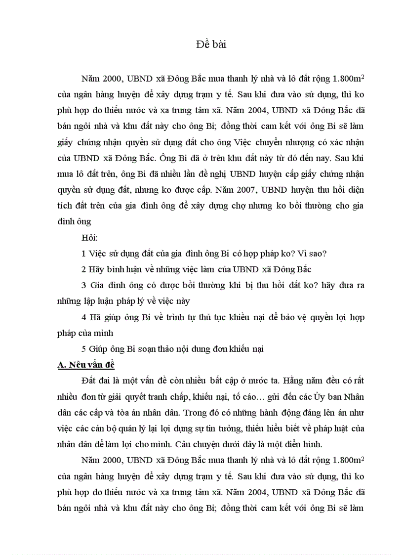 image for page Bài tập lớn học kỳ luật đất đai