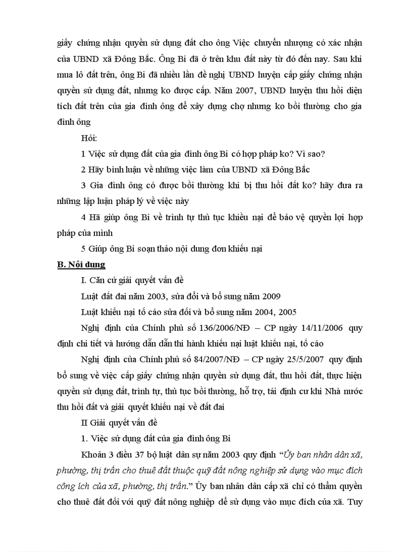 image for page Bài tập lớn học kỳ luật đất đai