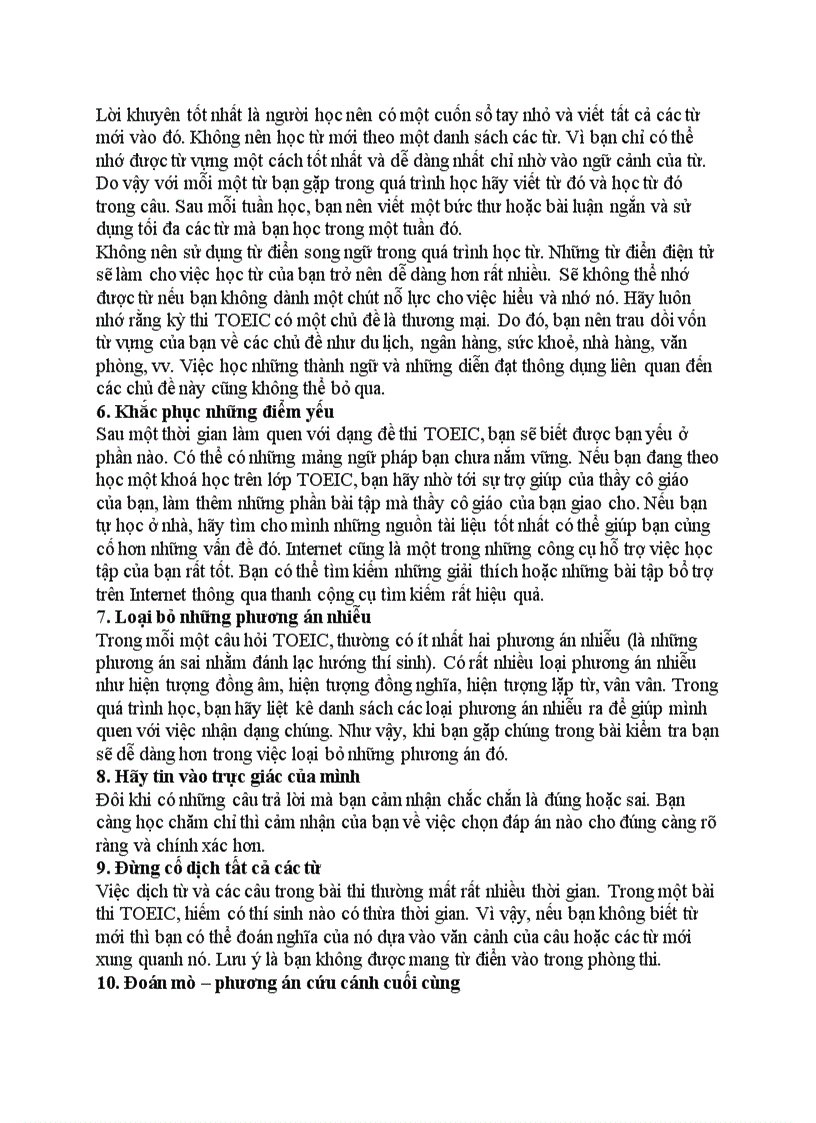 image for page Tài liệu 20 cách học TOEIC hiệu quả và những trang web tiếng anh có uy tín