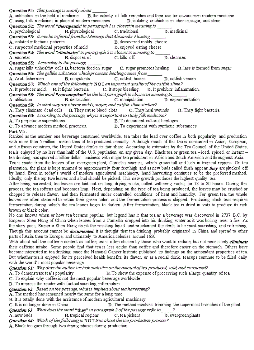 image for page Đề thi tiếng anh lần 3 trường THPT chuyên Nguyễn Huệ có đáp án