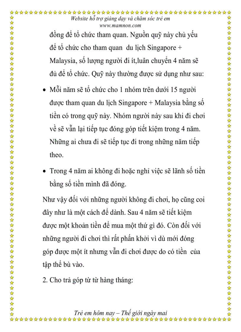 image for page Một số kinh nghiệm trong việc phối hợp tạo kinh phí tổ chức tham quan cho đội ngũ cán bộ giáo viên công nhân viên