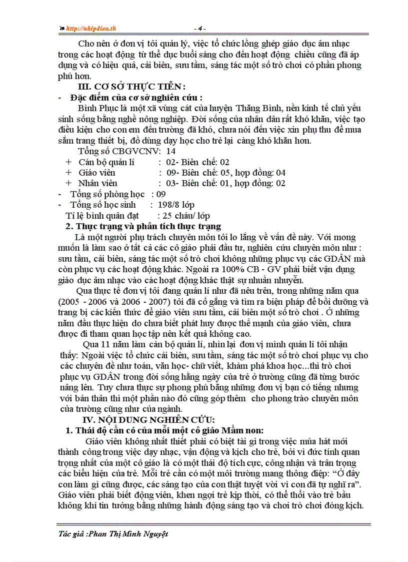 image for page Nâng cao chất lượng giáo dục âm nhạc thông qua việc cải biên sáng tác một số trò chơi và thông qua đời sống hằng ngày đối với trẻ ở trường Mầm non