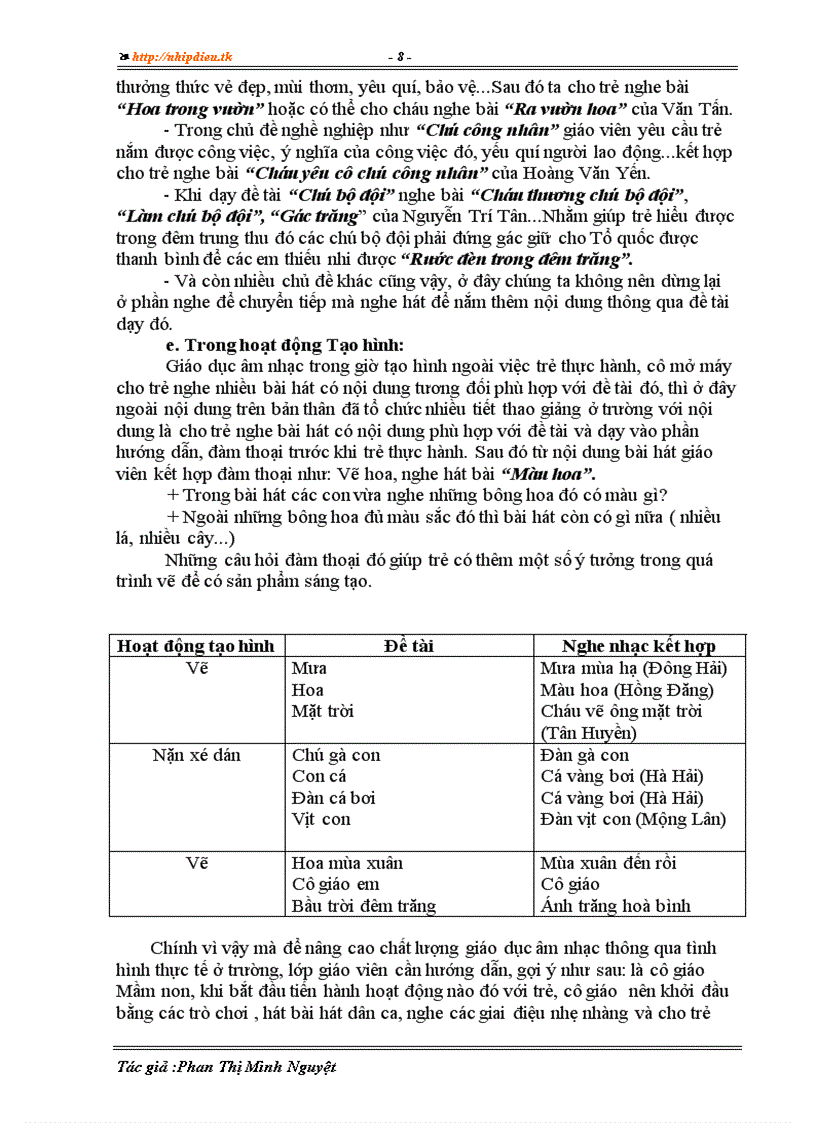 image for page Nâng cao chất lượng giáo dục âm nhạc thông qua việc cải biên sáng tác một số trò chơi và thông qua đời sống hằng ngày đối với trẻ ở trường Mầm non