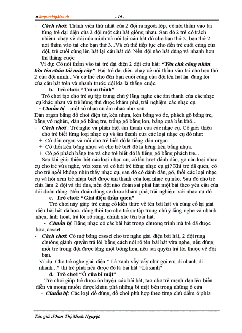 image for page Nâng cao chất lượng giáo dục âm nhạc thông qua việc cải biên sáng tác một số trò chơi và thông qua đời sống hằng ngày đối với trẻ ở trường Mầm non