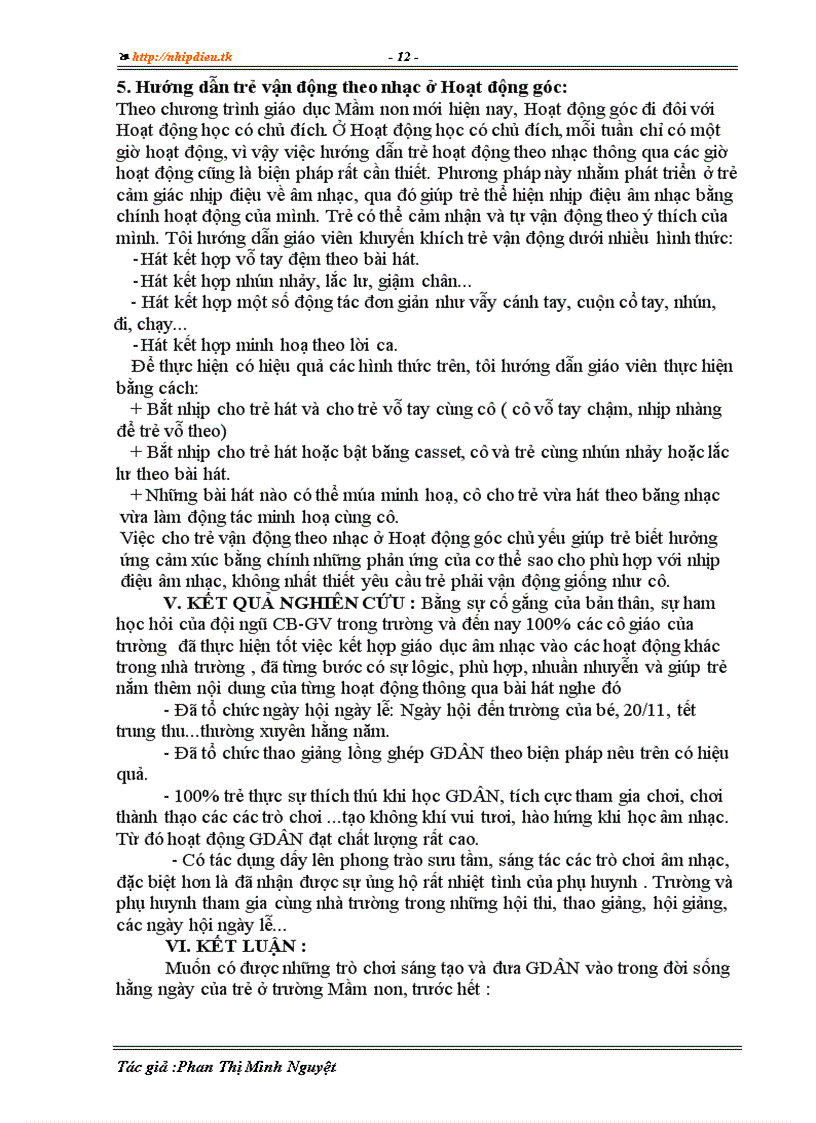 image for page Nâng cao chất lượng giáo dục âm nhạc thông qua việc cải biên sáng tác một số trò chơi và thông qua đời sống hằng ngày đối với trẻ ở trường Mầm non