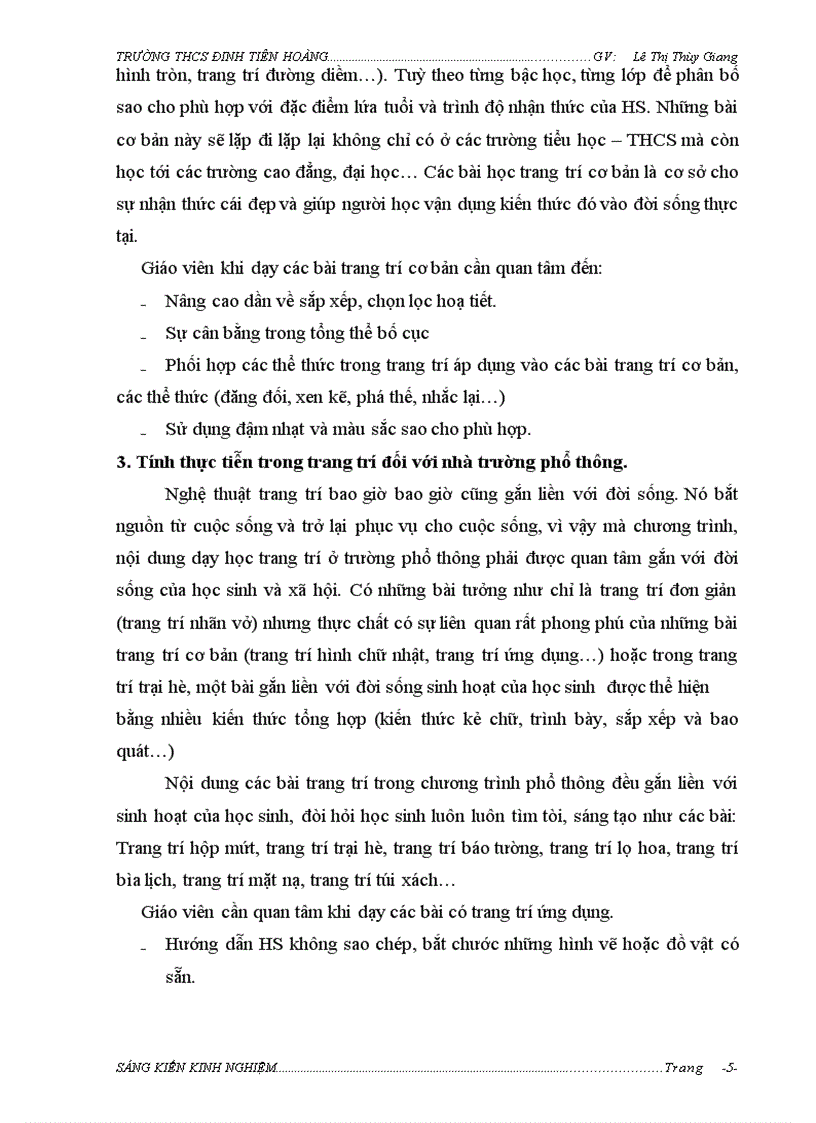 image for page Phương pháp dạy phân môn trang trí ở trường trung học cơ sở