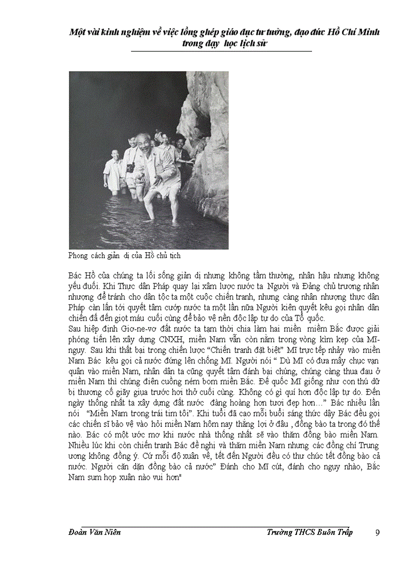 image for page Một vài kinh nghiệm về việc lồng ghép giáo dục tư tưởng đạo đức hồ chí minh trong dạy học lịch sử