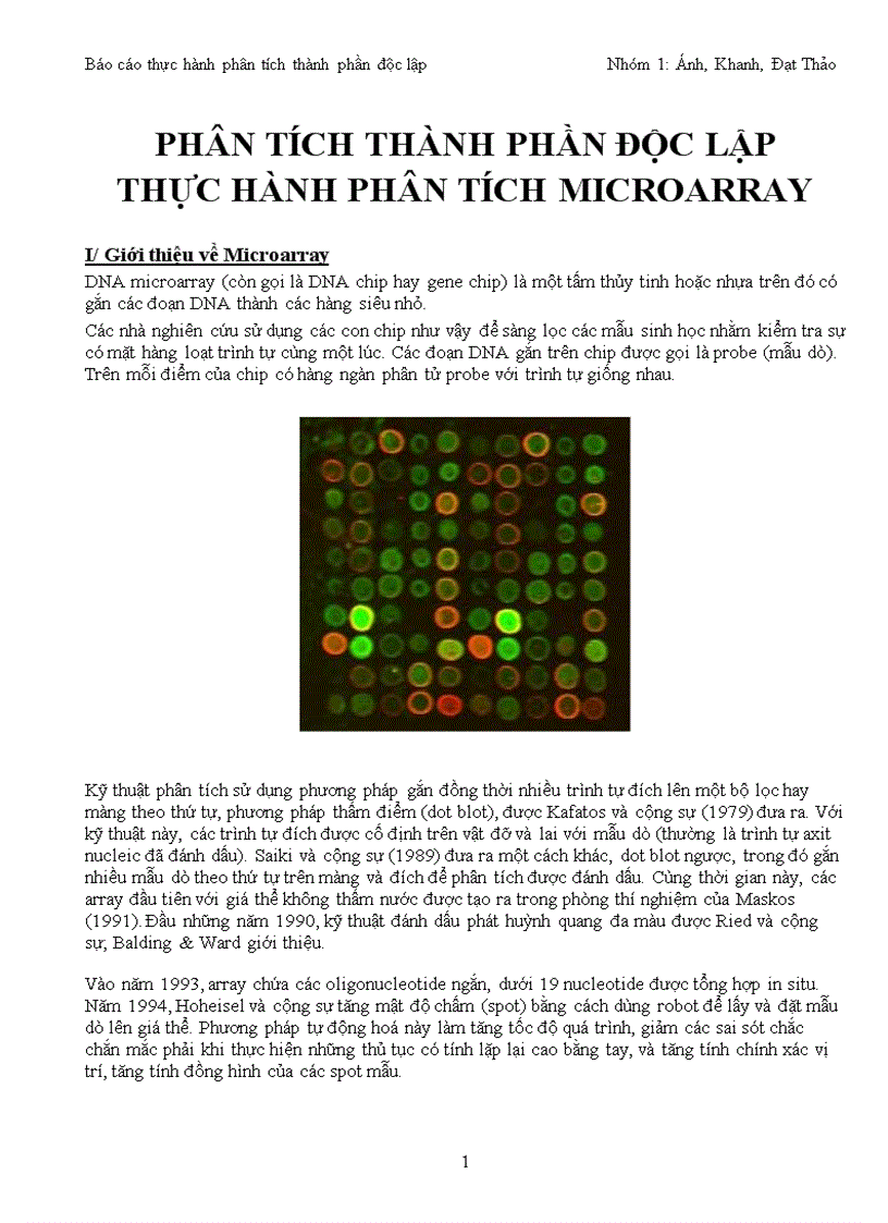 image for page Xử lý đa chiều phân tích microarray