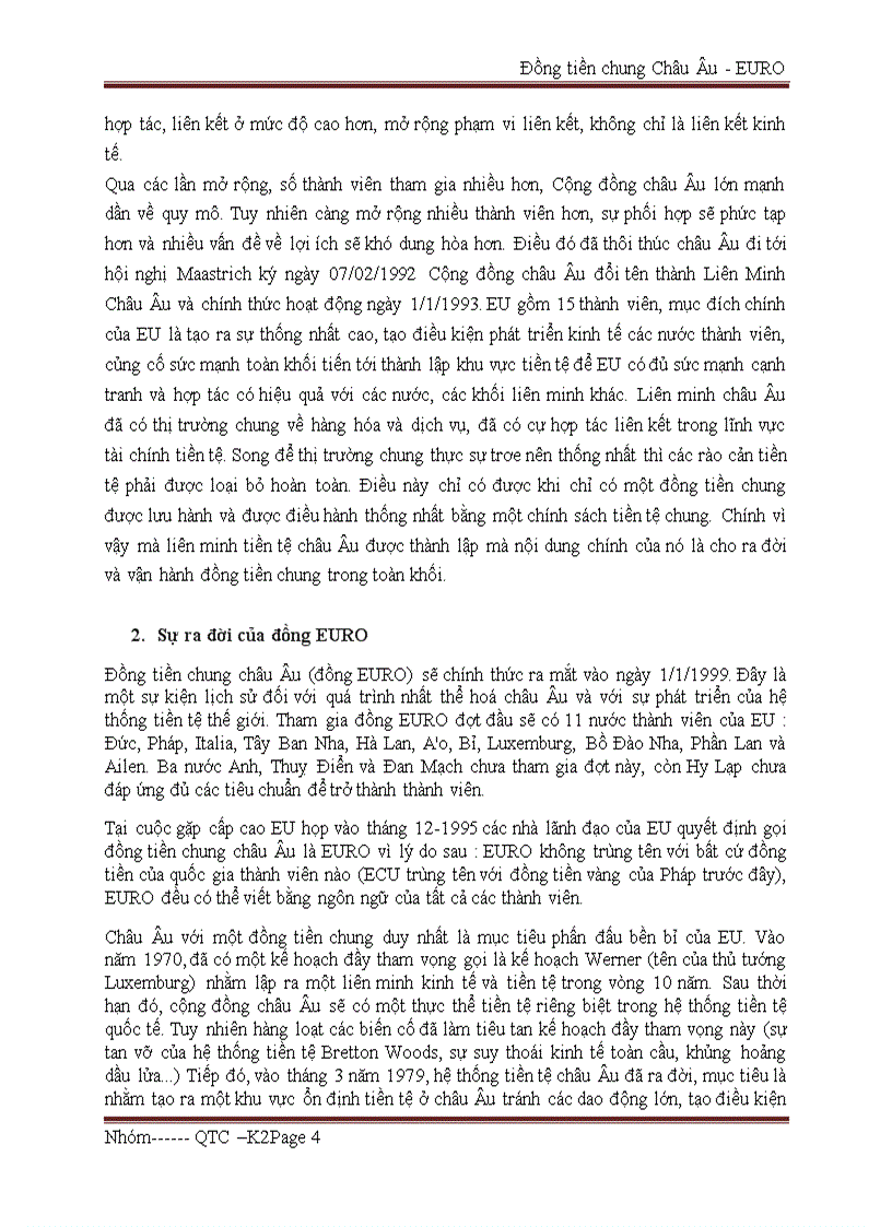 image for page Nghiên cứu tình hình biến động của Euro và những ảnh hưởng của nó