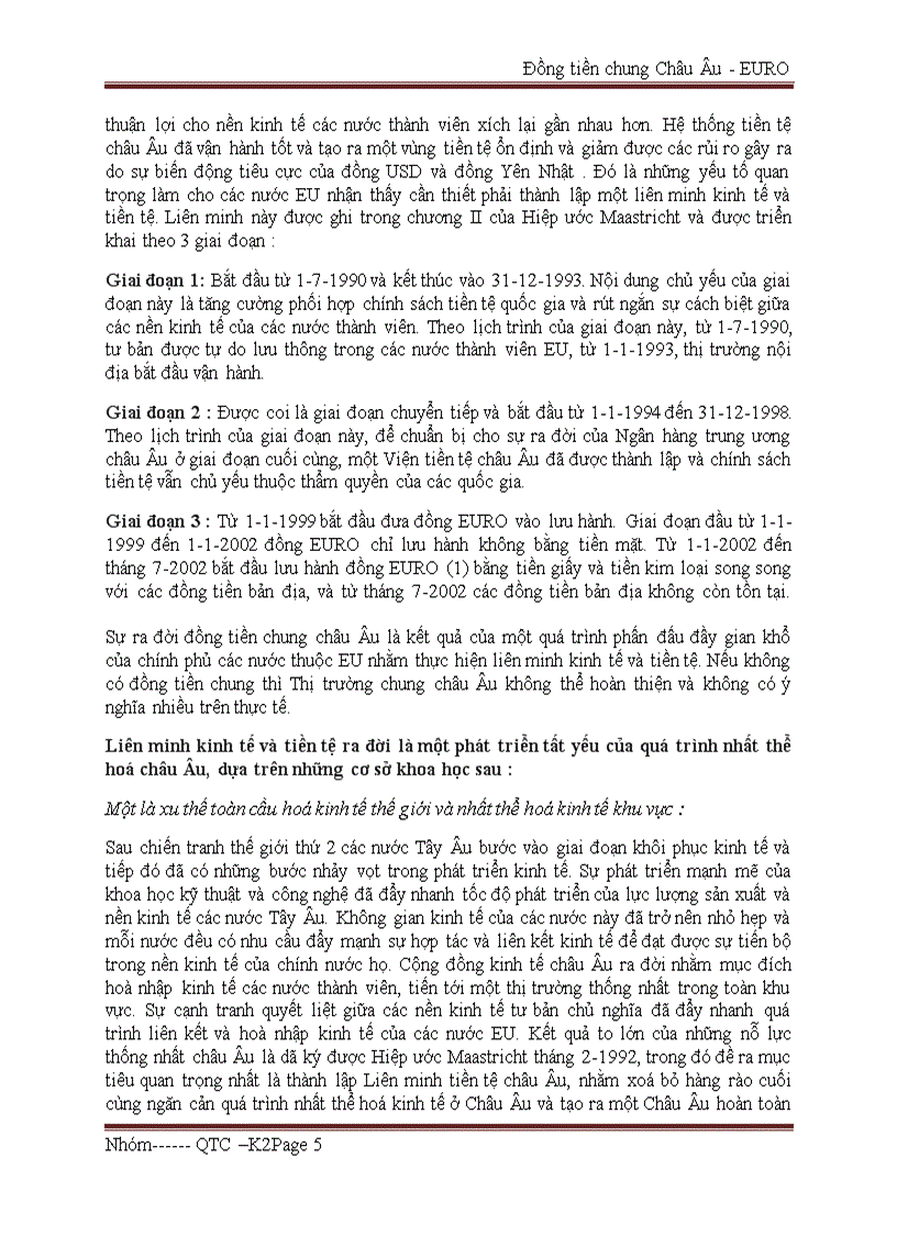 image for page Nghiên cứu tình hình biến động của Euro và những ảnh hưởng của nó