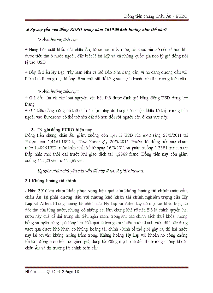 image for page Nghiên cứu tình hình biến động của Euro và những ảnh hưởng của nó