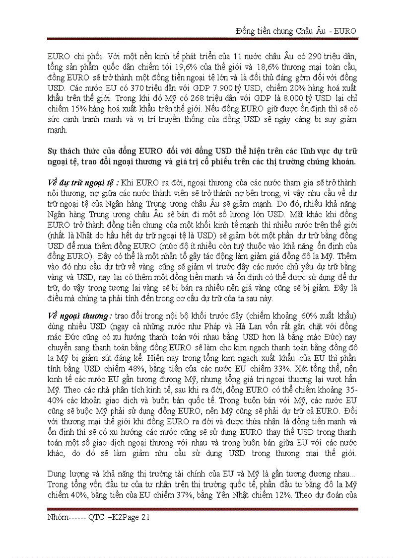 image for page Nghiên cứu tình hình biến động của Euro và những ảnh hưởng của nó