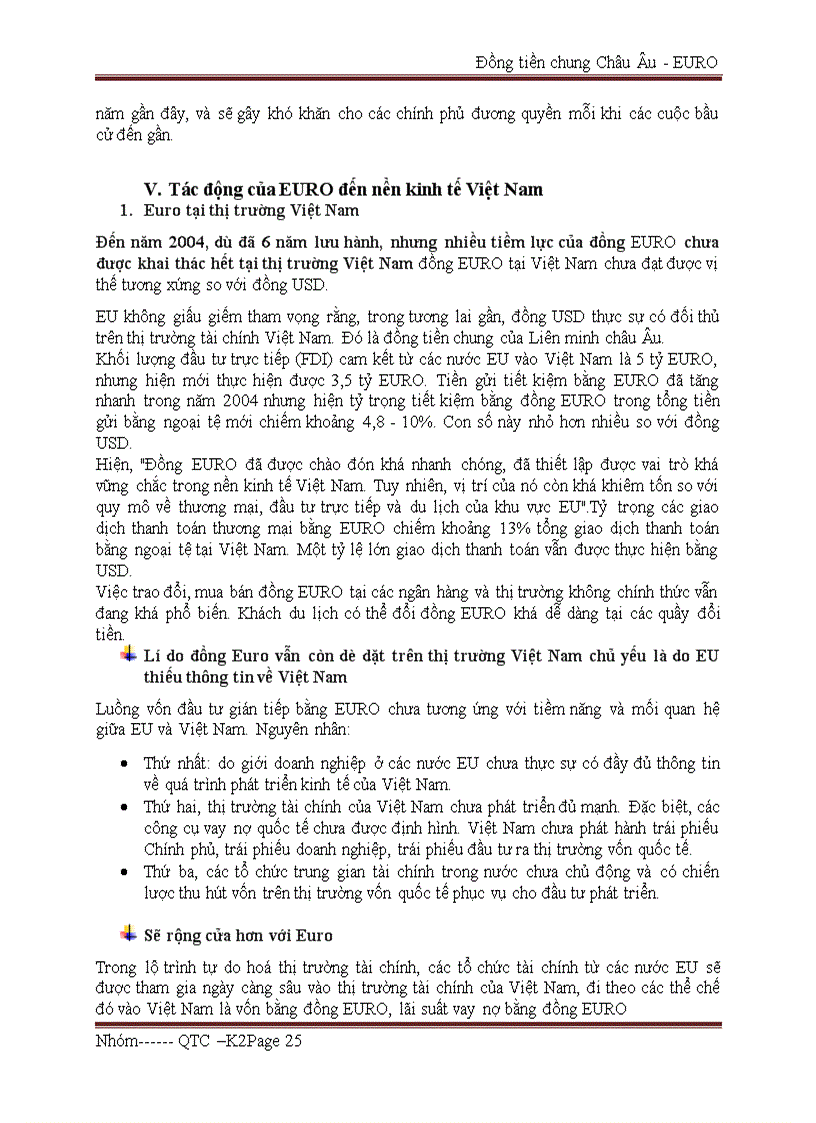 image for page Nghiên cứu tình hình biến động của Euro và những ảnh hưởng của nó