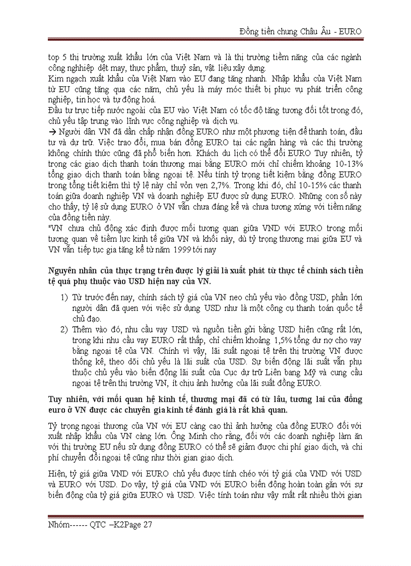 image for page Nghiên cứu tình hình biến động của Euro và những ảnh hưởng của nó