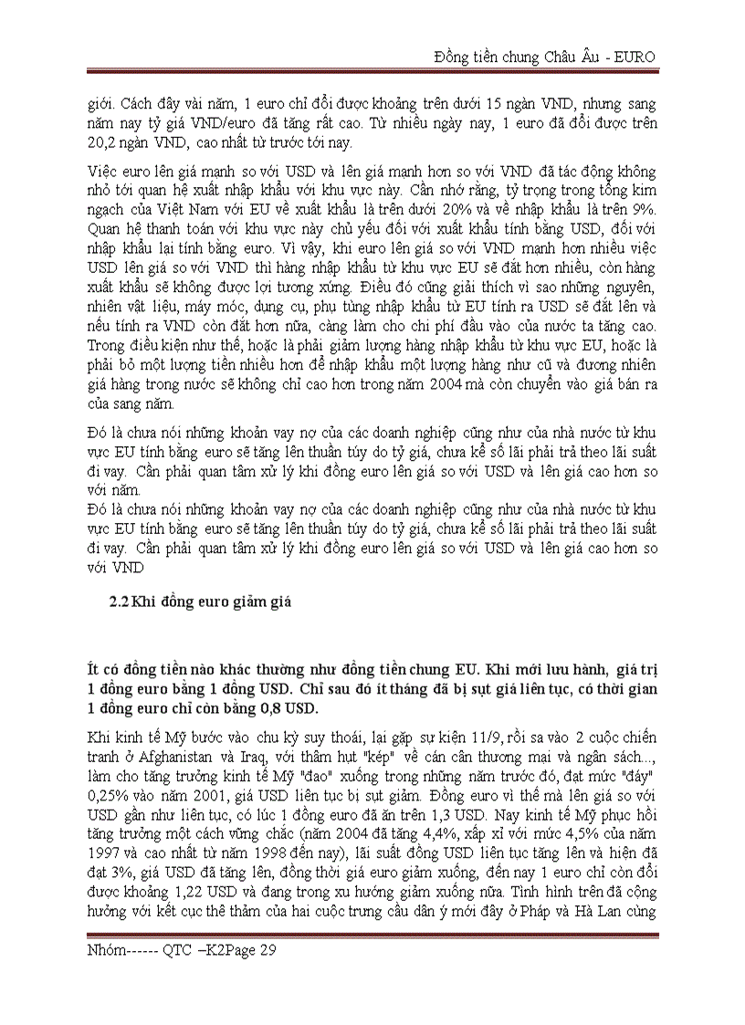 image for page Nghiên cứu tình hình biến động của Euro và những ảnh hưởng của nó