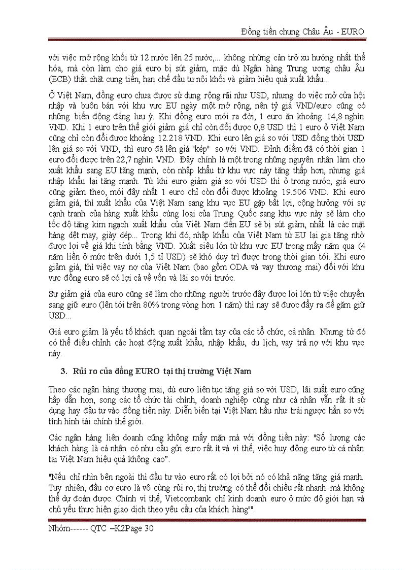 image for page Nghiên cứu tình hình biến động của Euro và những ảnh hưởng của nó