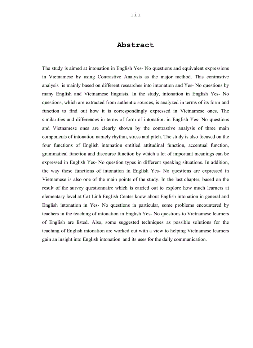 image for page A contrastive analysis of Intonation in English Yes No questions and Vietnamese equivalent expressions