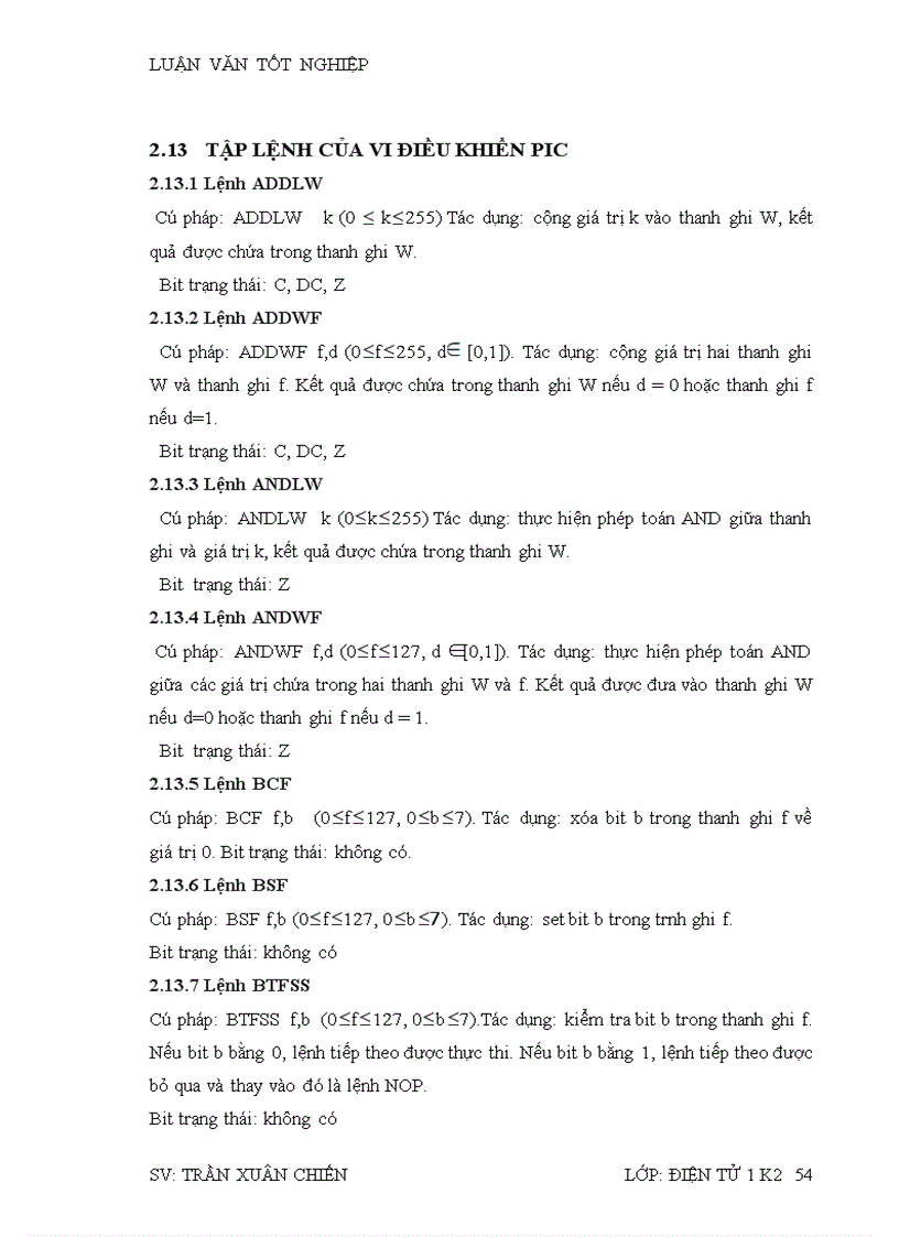 image for page Nghiên cứu về vi điều khiển PIC 16F877A và một số ứng dụng Nghiên cứu và thiết kế bộ KIT PIC 16F877A