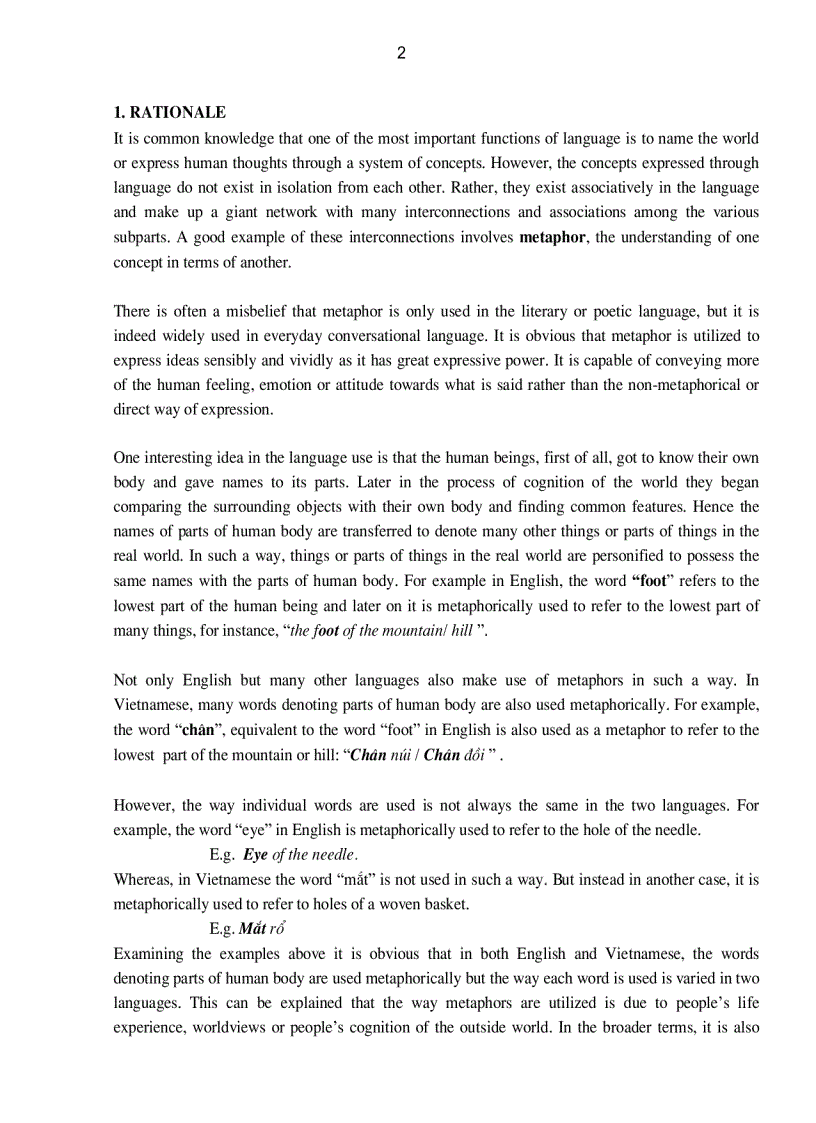 image for page A Contrastive Analysis of metaphors relating to parts of human body in English and Vietnamese
