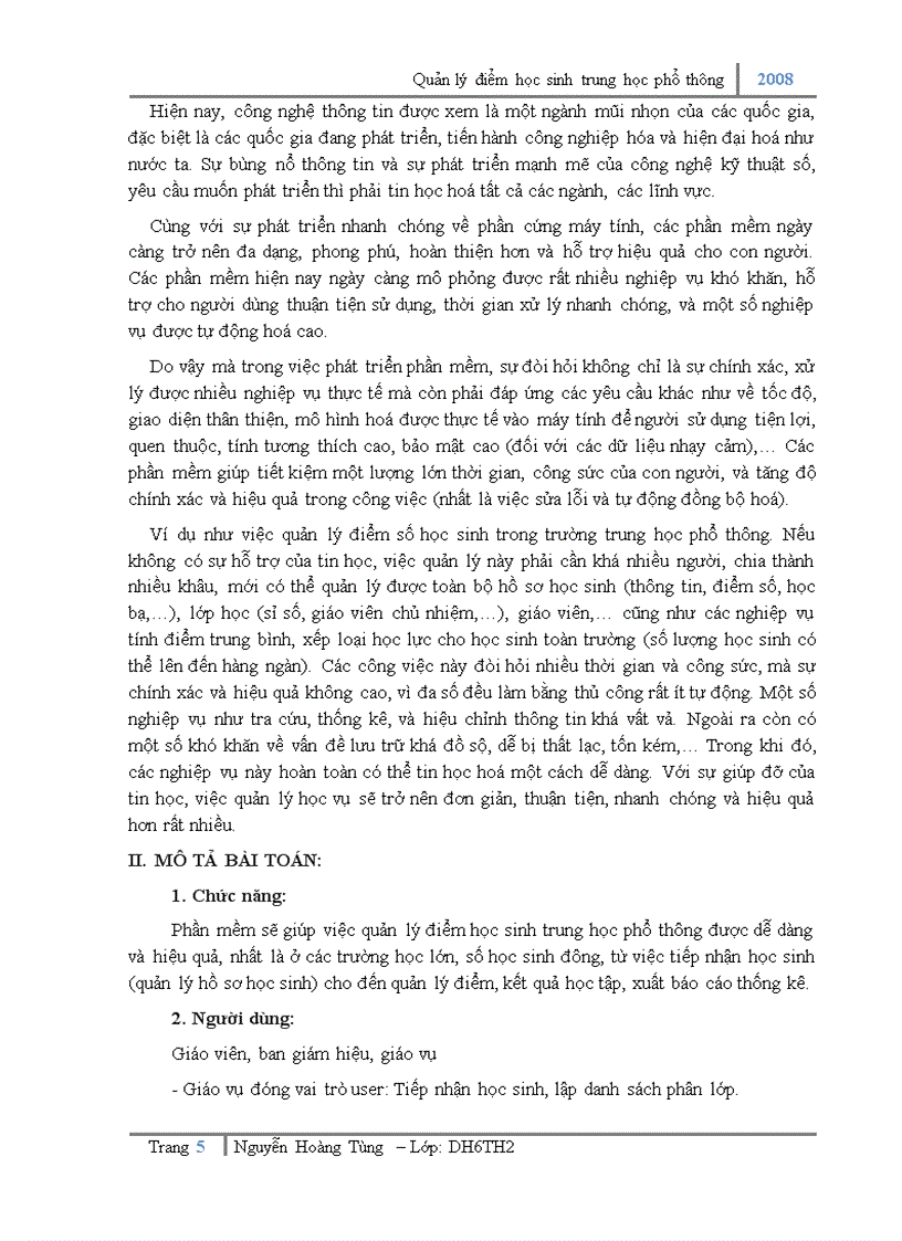 image for page Quản lý điểm học sinh trung học phổ thông