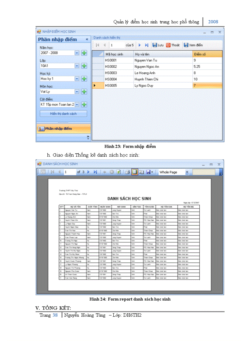 image for page Quản lý điểm học sinh trung học phổ thông