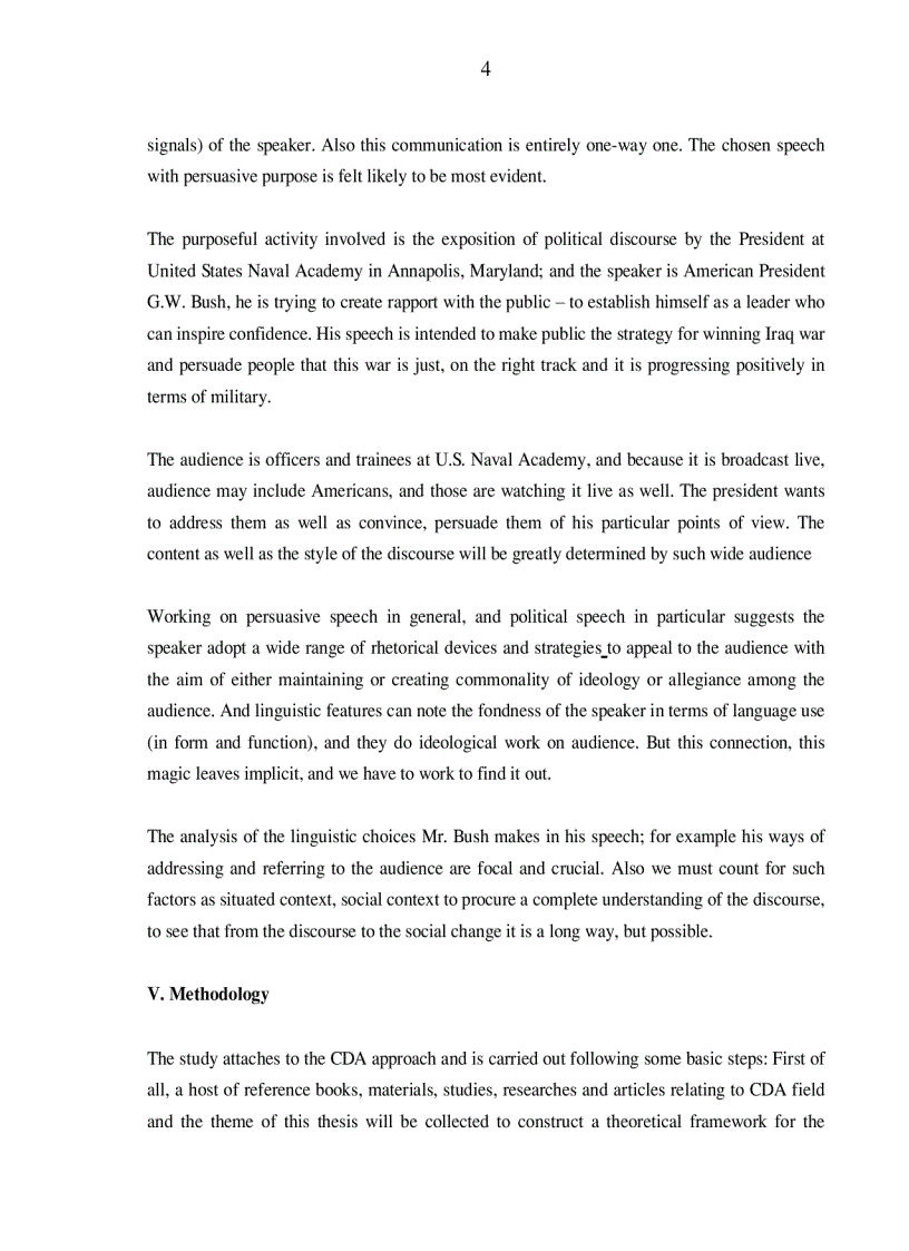 image for page A Critical discourse analysis of President Bush s speech outlining Strategy for Victory in Iraq