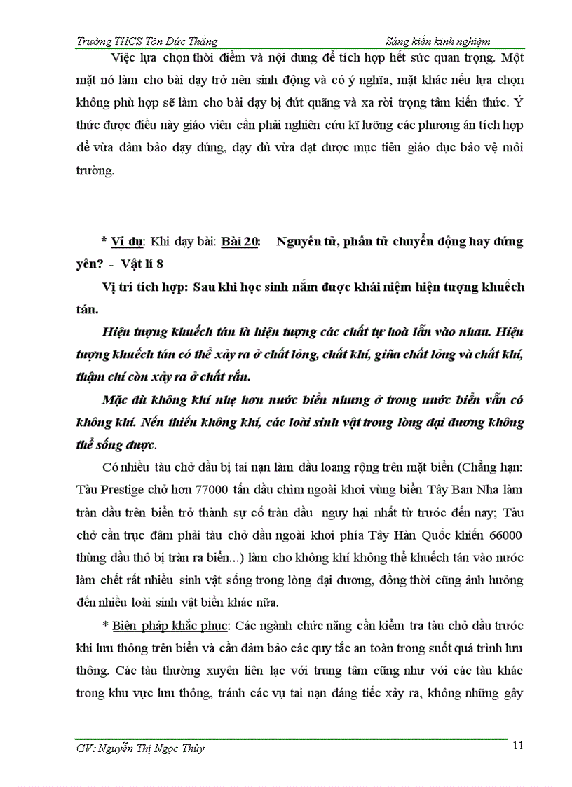 image for page Phương pháp tích hợp giáo dục bảo vệ môi trường đối với bộ môn Vật lí