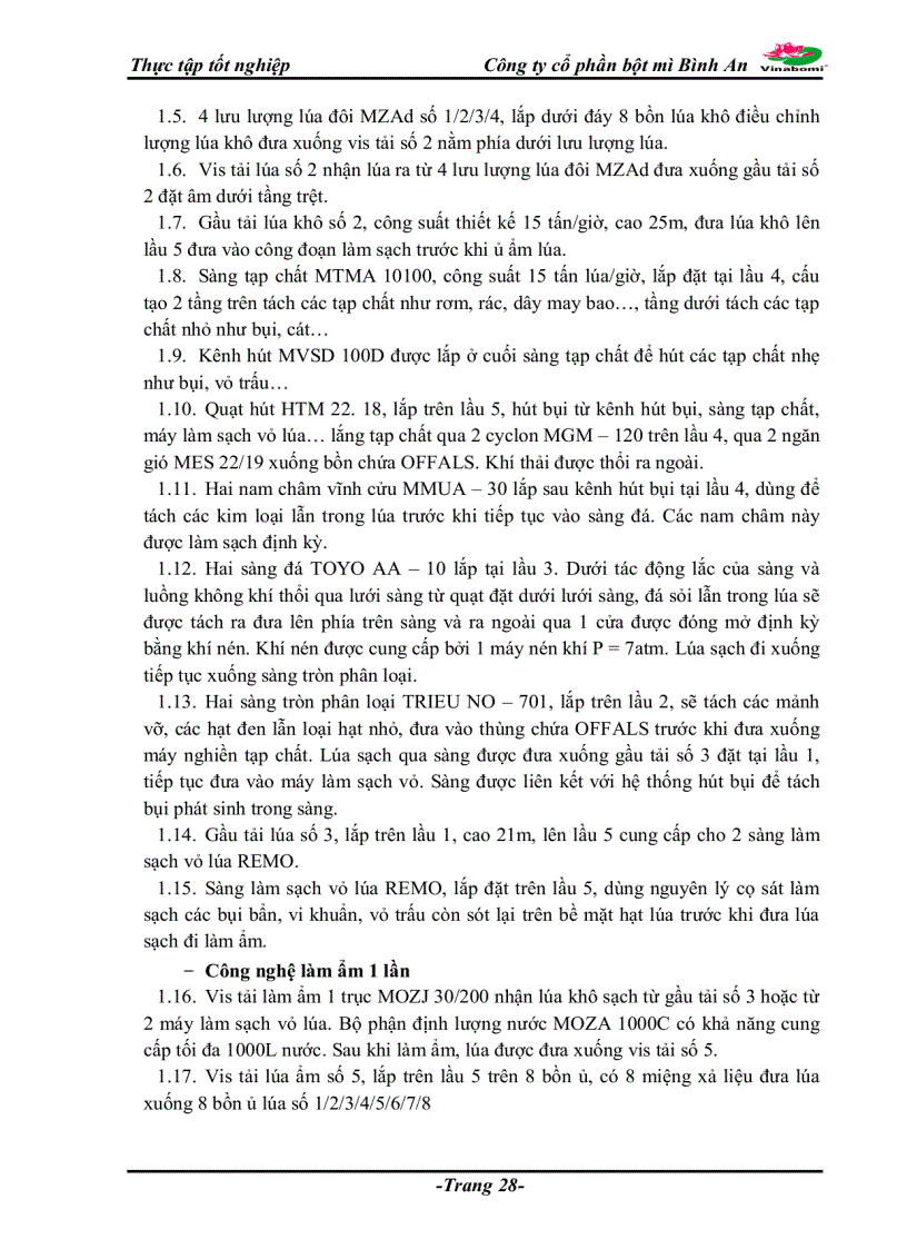 image for page Thực tập tốt nghiệp tại công ty cổ phần bột mì Bình An