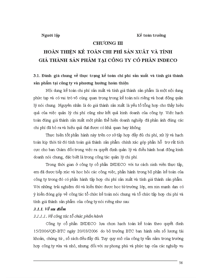 image for page Hoàn thiện kế toán chi phí sản xuất và tính giá thành sản phẩm tại công ty cổ phần INDECO