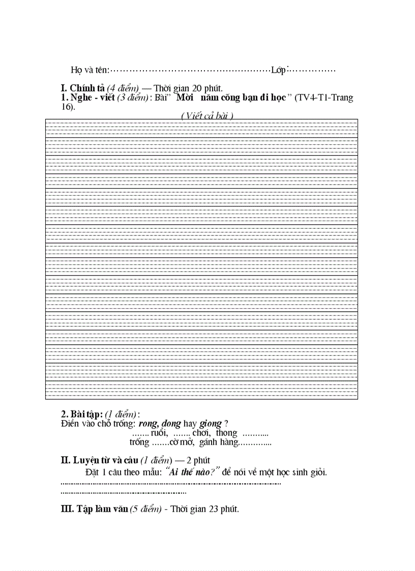 image for page Đề khảo sát chất lượng đầu năm lớp 4