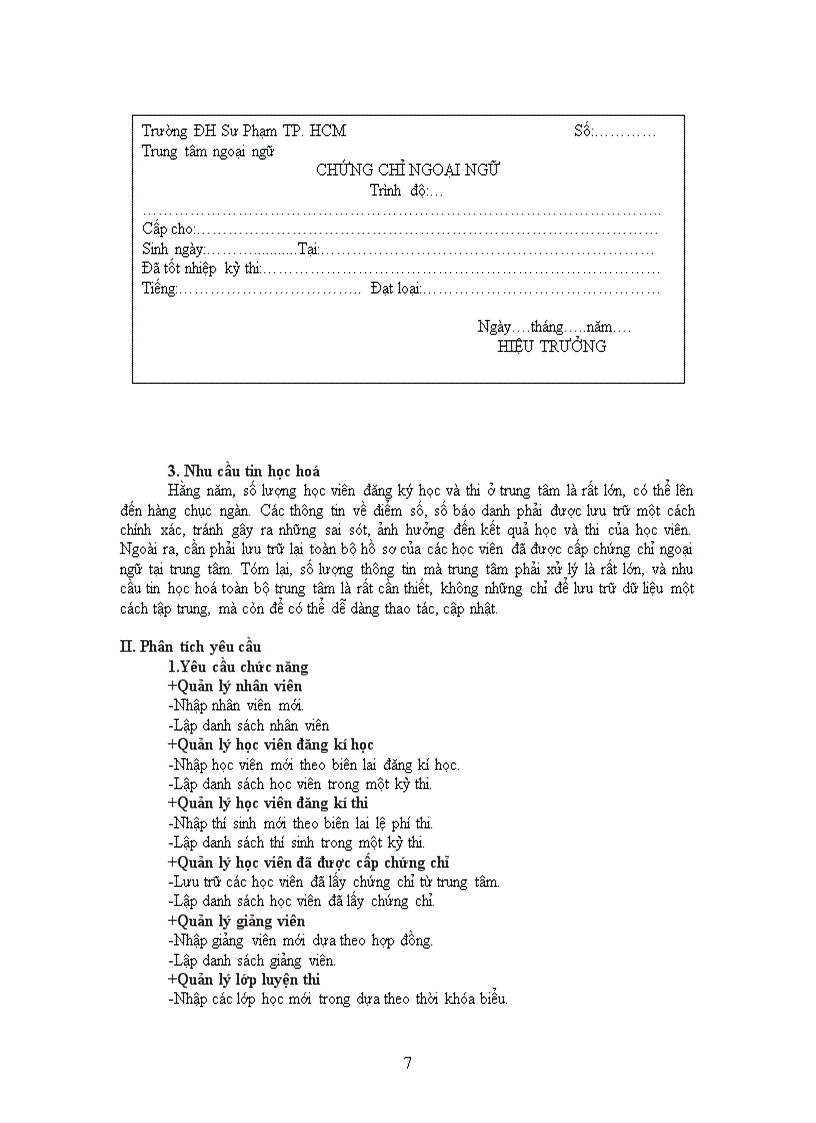 image for page Thiết kế hệ thống quản lý trung tâm ngoại ngữ trường đại học sư phạm tphcm