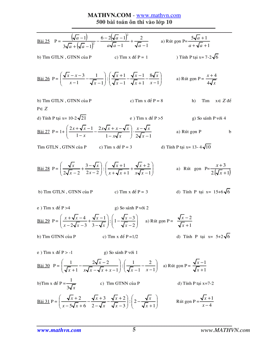 image for page 500 bài toán ôn thi vào lớp 10