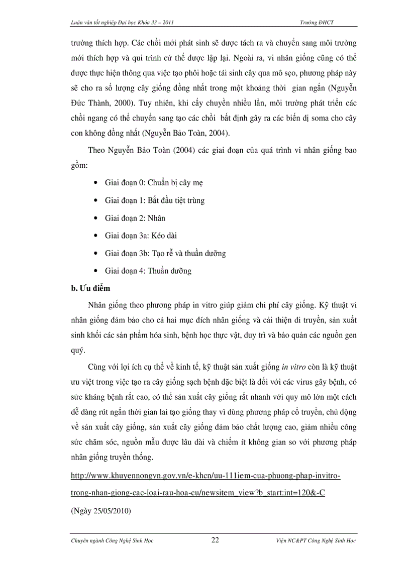 image for page Khảo sát ảnh hưởng của chất khử trùng vào hiệu quả nuôi cấy và ảnh hưởng của chất điều hòa sinh trưởng tới khả năng nhân chồi của Chuối Tiêu Hồng Hưng Yên