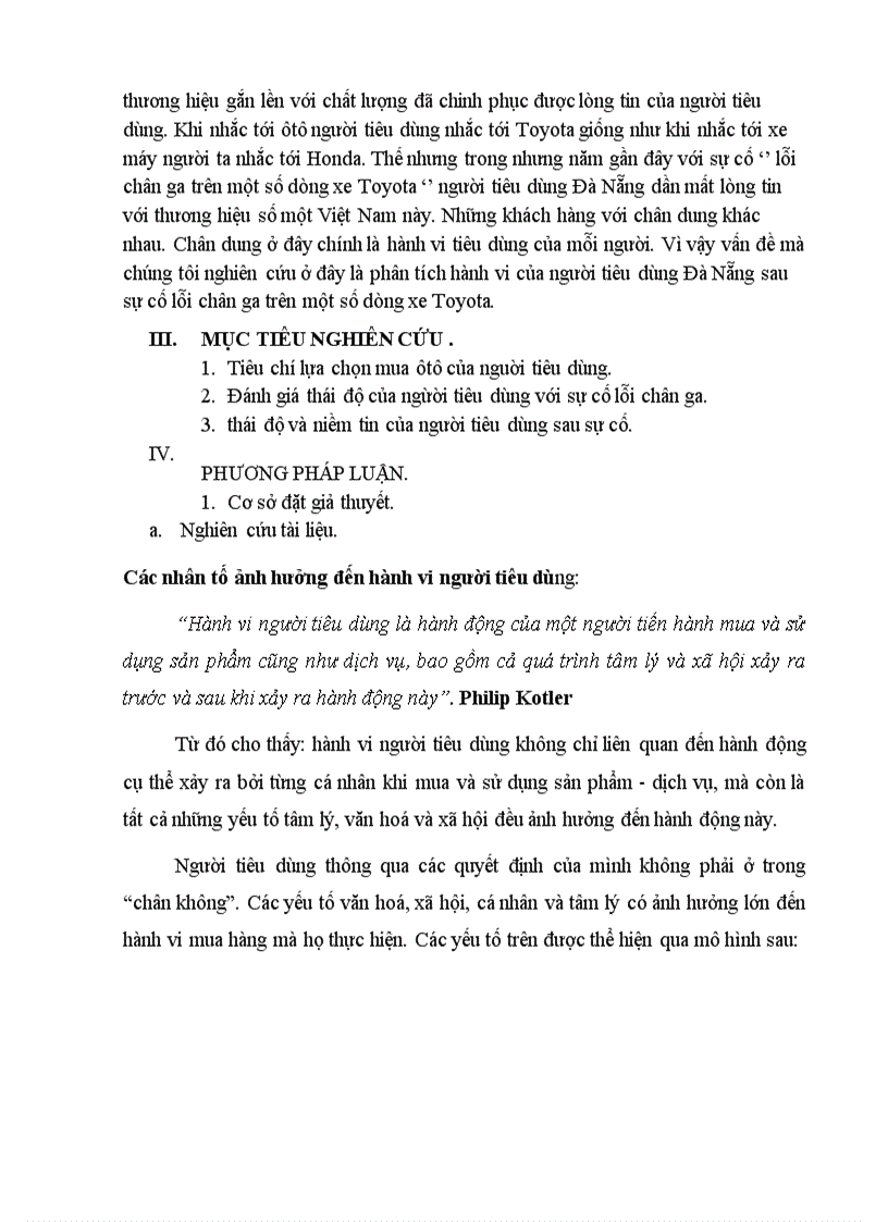 image for page Phân tích hành vi của người tiêu dùng Đà Nẵng sau sự cố lỗi chân ga trên một số dòng xe Toyota