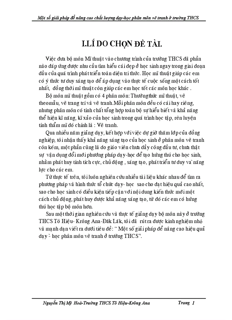 image for page Một số giải pháp để nâng cao hiệu quả dạy ø học phân môn vẽ tranh ở trường Trung học cơ sở