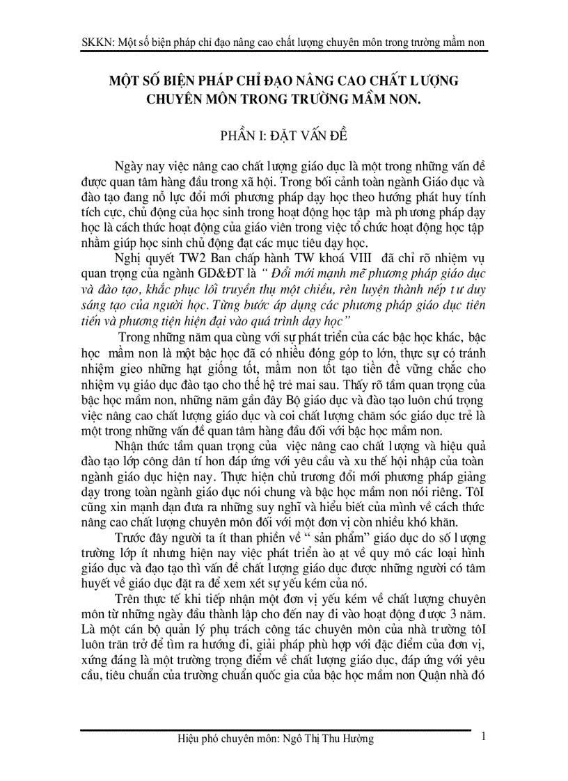 image for page Một số biện pháp chỉ đạo nâng cao chất lượng chuyên môn trong trường mầm non