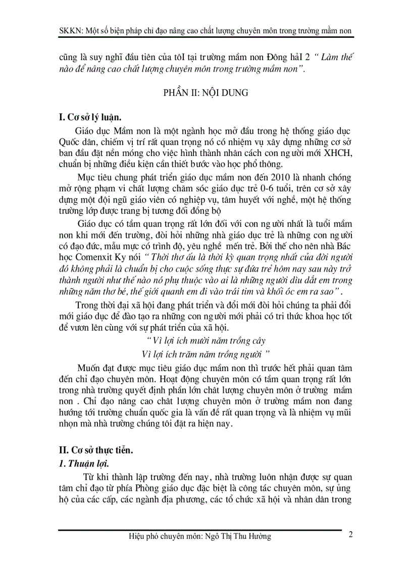 image for page Một số biện pháp chỉ đạo nâng cao chất lượng chuyên môn trong trường mầm non