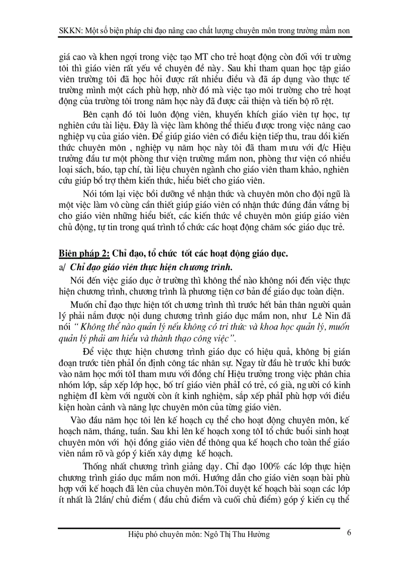 image for page Một số biện pháp chỉ đạo nâng cao chất lượng chuyên môn trong trường mầm non